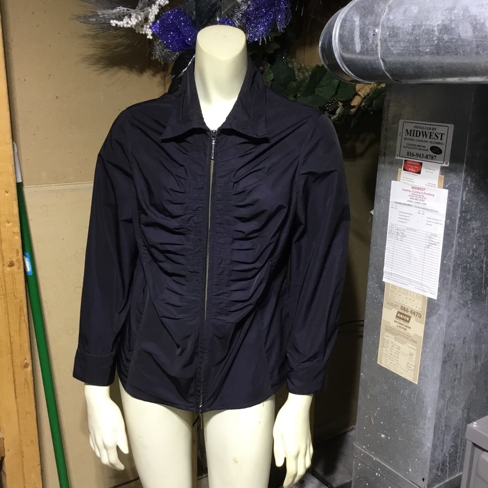 Armani Collezioni Black Zipper Shirt/Jacket - Picture 3 of 16
